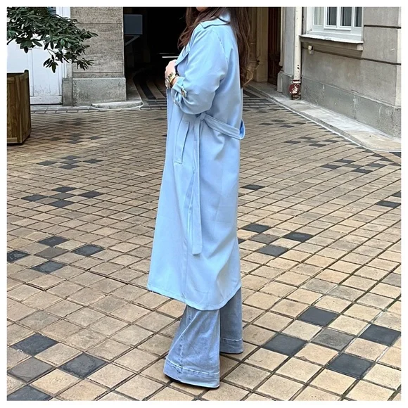 #51 Made in France Fabulous Spring Belted Trench Coat jacket - Picture 5 of 6